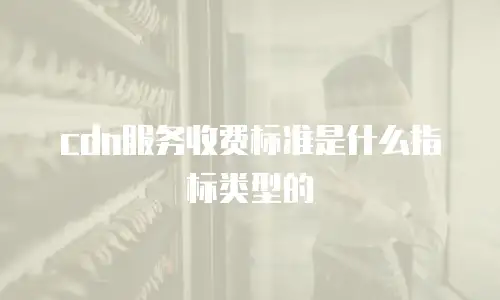 cdn服务收费标准是什么指标类型的