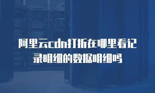 阿里云cdn打折在哪里看记录明细的数据明细吗