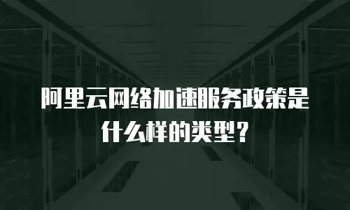 阿里云网络加速服务政策是什么样的类型？