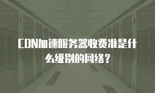 CDN加速服务器收费准是什么级别的网络？