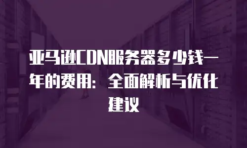 亚马逊CDN服务器多少钱一年的费用：全面解析与优化建议