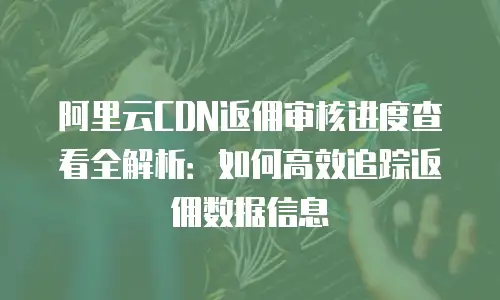阿里云CDN返佣审核进度查看全解析：如何高效追踪返佣数据信息