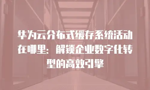 华为云分布式缓存系统活动在哪里：解锁企业数字化转型的高效引擎