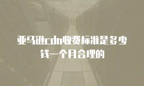 亚马逊cdn收费标准是多少钱一个月合理的