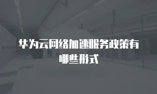 华为云网络加速服务政策有哪些形式