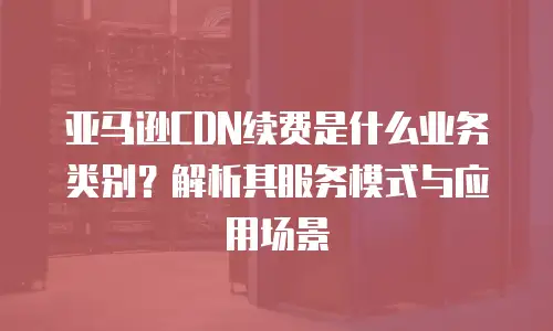 亚马逊CDN续费是什么业务类别？解析其服务模式与应用场景