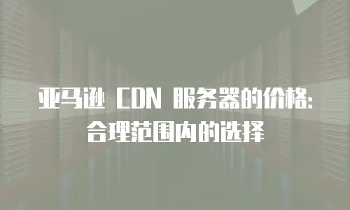 亚马逊 CDN 服务器的价格：合理范围内的选择