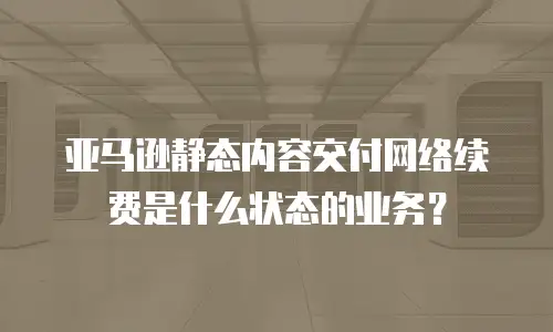 亚马逊静态内容交付网络续费是什么状态的业务？