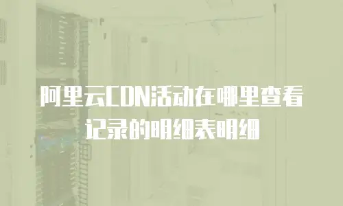 阿里云cdn活动在哪里查看记录的明细表明细