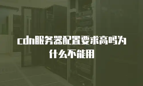 cdn服务器配置要求高吗为什么不能用
